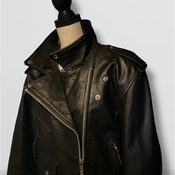 Xelement Black Classic Insulated Leather Motorcycle Biker Jacket Men Large Moto - Picture 10 of 16